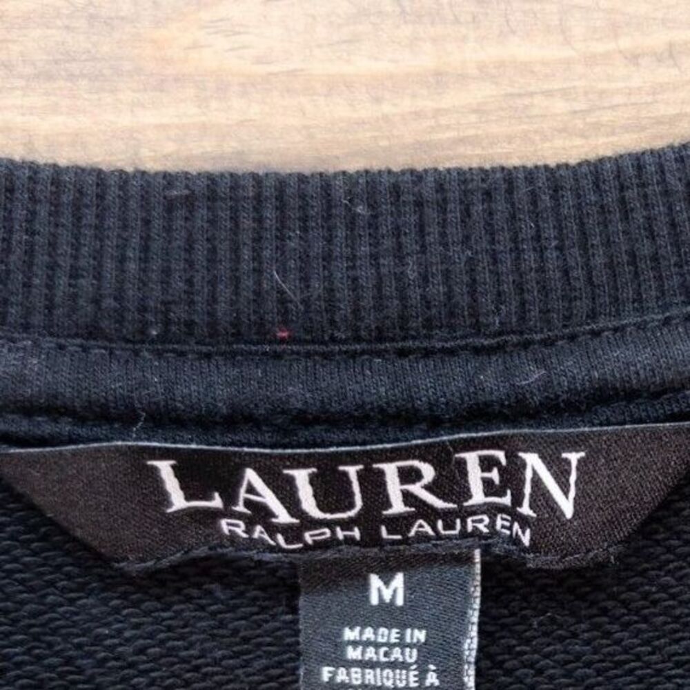 Lauren Ralph Lauren Cozette French Terry Southwest Sweatshirt Black Medium - Picture 3 of 8